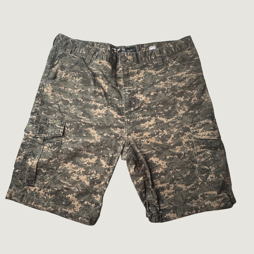 Ariat Cargo Shorts Mens 40 Olive Camo Rebar M4 Relaxed Tough Workwear 10034723